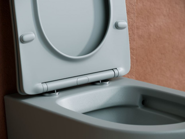 Унитаз подвесной Ceramica Nova Balearica Rimless CN6000MH безободковый с микролифтом антрацит матовый