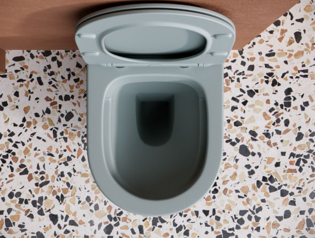 Унитаз подвесной Ceramica Nova Balearica Rimless CN6000MH безободковый с микролифтом антрацит матовый