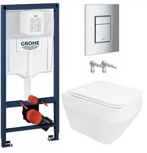 Комплект инсталляции Grohe с унитазом Moneo безободковый микролифт