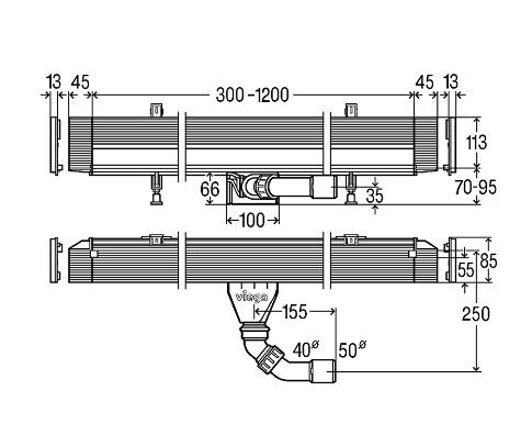 Душевой лоток Viega Advantix Vario 736736 для монтажа в стену