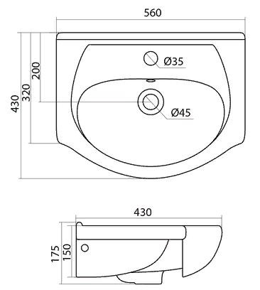 Раковина Santek Линда 55 1WH110156