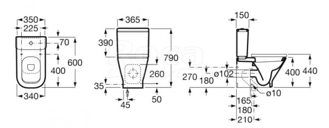 Чаша унитаза Roca Gap Compact 342472000 без сиденья