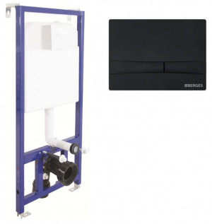 Система инсталляции Berges Novum 040255 с кнопкой F5 Soft Touch черная