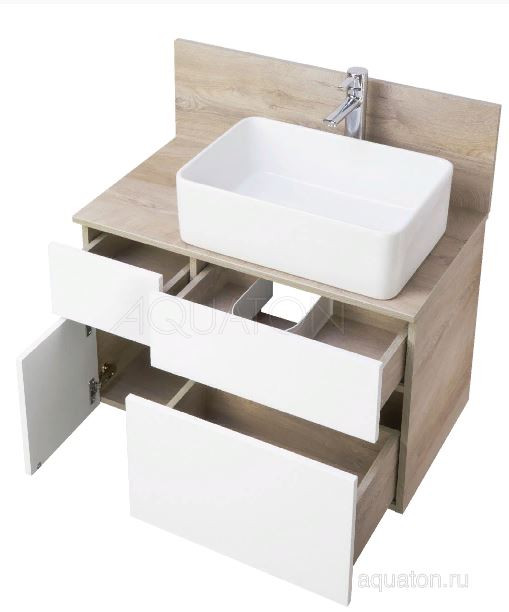 Столешница под раковину Акватон Мишель 80 1A253203MIX40 с панелью керамогранит