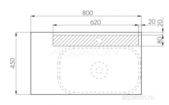 Столешница под раковину Акватон Мишель 80 1A253203MIX40 с панелью керамогранит