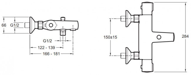 Смеситель Jacob Delafon July E45714-CP для ванны термостат