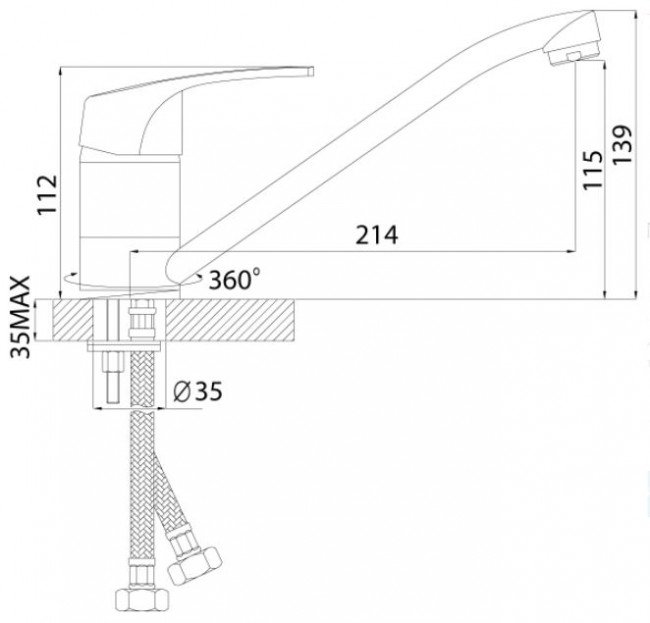 Смеситель Rossinka D40-21U для кухни