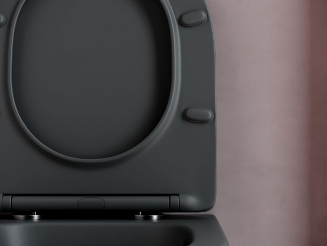 Унитаз подвесной Ceramica Nova Balearica Rimless CN6000MDH безободковый с микролифтом темный антрацит матовый