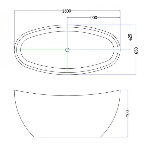 Ванна акриловая Esbano Ottawa 180*85 ESVAOTTA