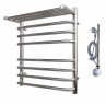 Полотенцесушитель электрический Point Нептун PN09156SPE П7 500*600 с полкой левый/правый хром