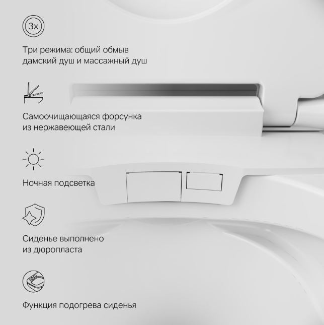 Унитаз подвесной Am.Pm Inspire CCC501700SC безободковый с электронной крышкой-биде
