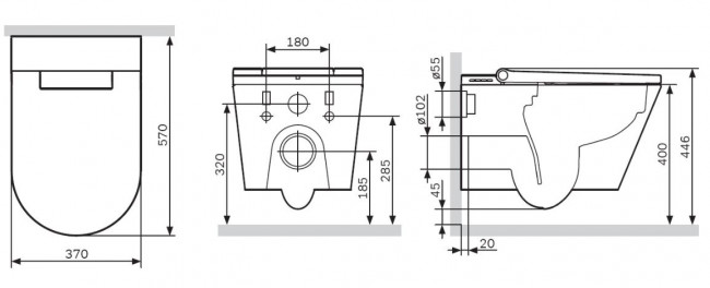 Унитаз подвесной Am.Pm Inspire CCC501700SC безободковый с электронной крышкой-биде