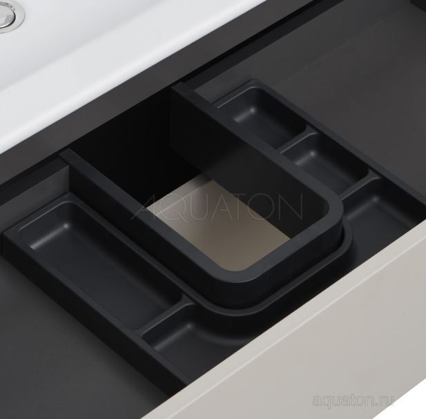 Тумба под раковину Акватон Сохо 60 1A258001AJ9A0 слэйт галька серая