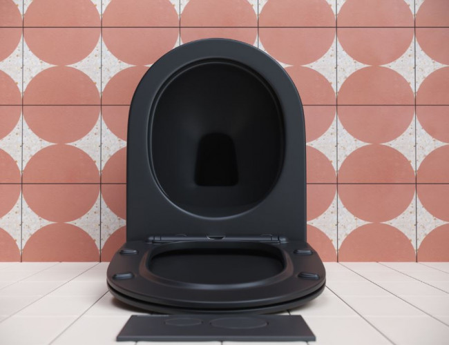 Унитаз подвесной Ceramica Nova Play Rimless CN3001MB безободковый с микролифтом черный матовый