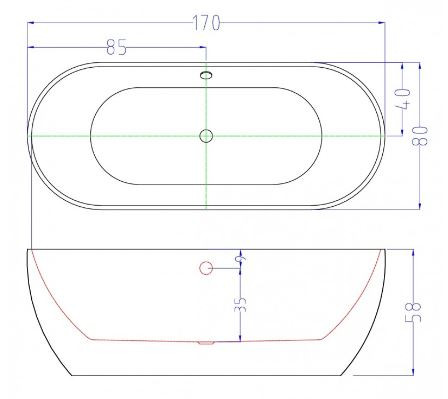 Ванна акриловая Esbano Tokyo (white) 170*80 ESVATOKYW