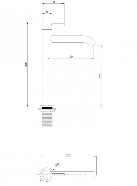 Смеситель AbberWasser Kreis AF8111 для раковины высокий хром
