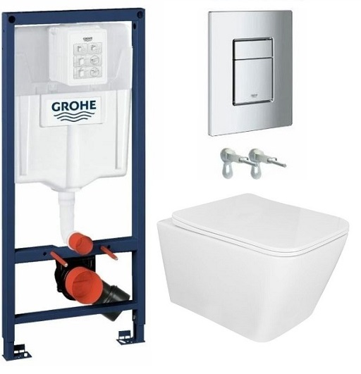 Комплект инсталляции Grohe с унитазом Teramo Торнадо безободковый микролифт