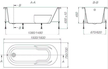 Ванна акриловая Roca Genova-N 150*75 ZRU9302894