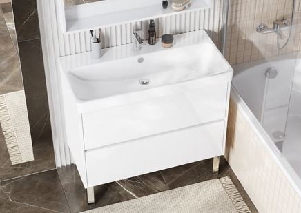 Тумба под раковину Акватон Сканди 90 1A251901SD010 белая матовая