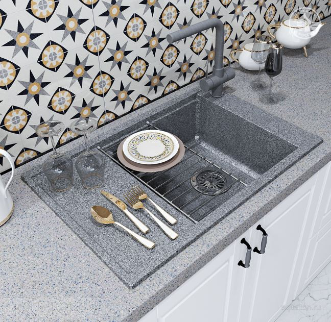 Мойка для кухни Акватон Делия 78 1A715132DE230 серая