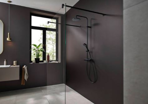 Душевая система Hansgrohe Vernis Blend Showerpipe 200 1jet 26276670 с термостатом черный матовый