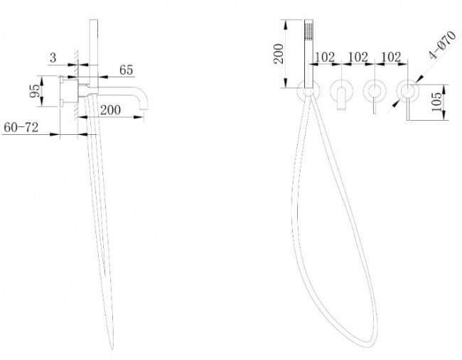 Смеситель AbberWasser Kreis AF8130 для ванны встраиваемый хром