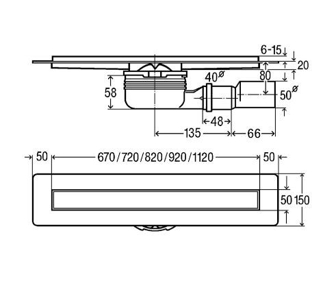 Душевой лоток Viega Advantix Basic Set 753221 с решеткой Visign ER13 под плитку 90см