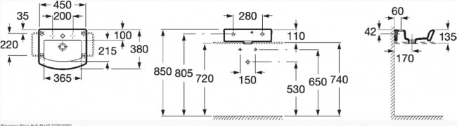 Раковина Roca Hall 45 327624000