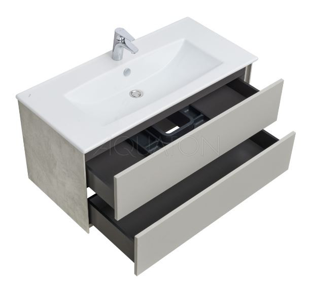 Тумба под раковину Акватон Сохо 100 1A258201AJ9A0 слэйт галька серая