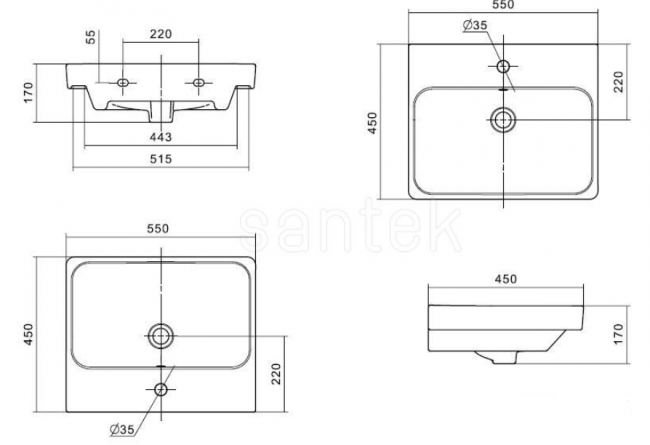 Комплект тумба Акватон Сканди 55 белая дуб рустикальный с раковиной Адриана 55 1A2517K0SDZ90