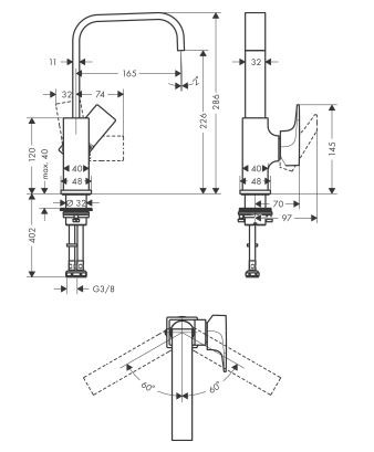 Смеситель Hansgrohe Metropol 32511700 для раковины белый матовый