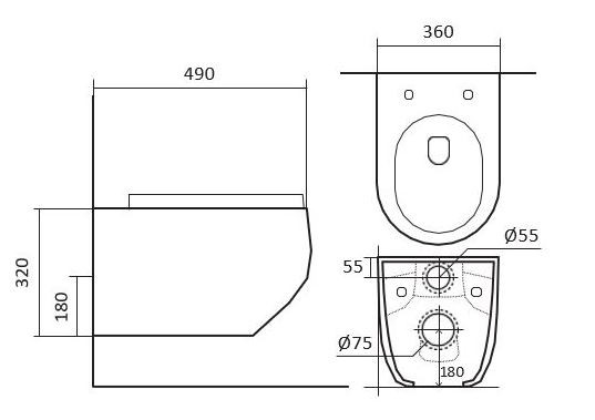 Унитаз подвесной Aquatek Европа AQ1900T-00 смыв Торнадо безободковый с микролифтом