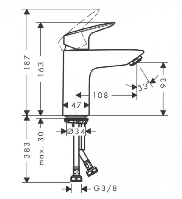 Смеситель Hansgrohe Logis 71101000 для раковины