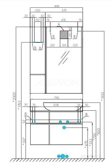 Зеркало Акватон Мишель 57 1A244402MIX30