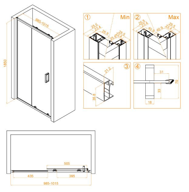 Душевая дверь RGW CL-14 100 32091410-11 прозрачное