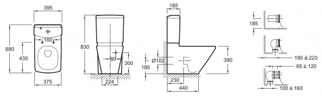 Унитаз Jacob Delafon Escale 19038W-00 напольный с бачком E1416-00 с сиденьем микролифт