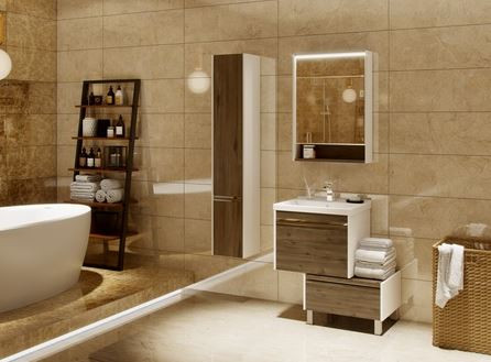 Шкаф-колонна Акватон Капри 1A230503KPDBL таксония темная левый