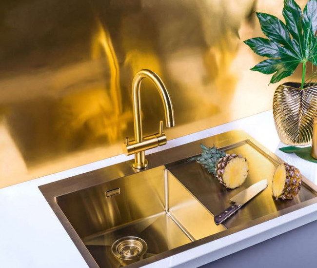 Смеситель Omoikiri Yamada-AB-022 4994264 для кухни с подключением к фильтру античная латунь