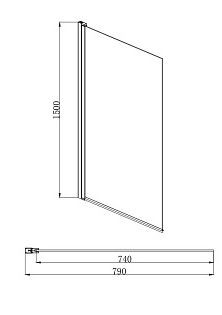 Шторка для ванны Aquatek Дельта 80 AQ DEL SBA 08015BL