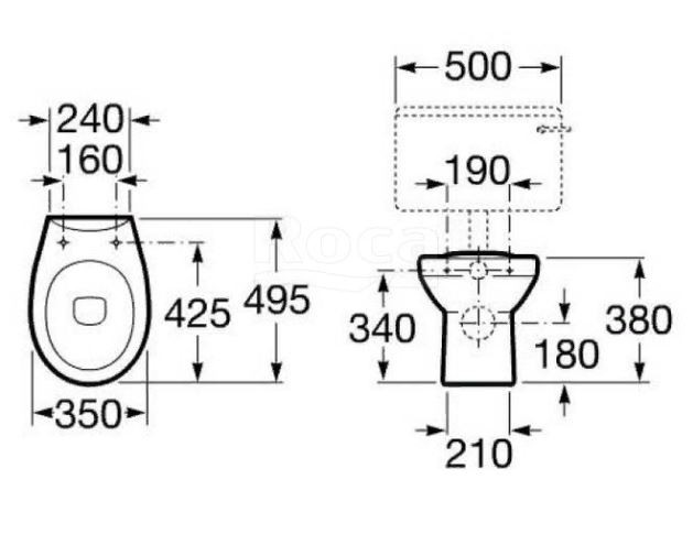 Унитаз приставной Roca Victoria 347396000