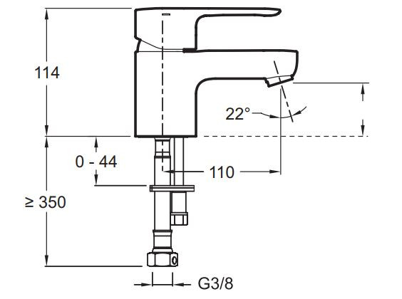 Смеситель Jacob Delafon July E16027-4ND-CP для раковины
