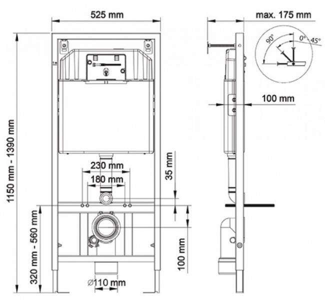 Система инсталляции Berges Novum 040212 с кнопкой L2 матовый хром