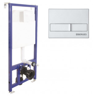 Система инсталляции Berges Novum 040212 с кнопкой L2 матовый хром