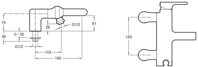 Смеситель Jacob Delafon Singulier E10868-CP для ванны