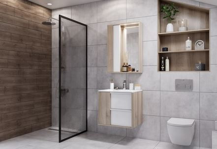 Тумба под раковину Акватон Бостон 60 1A252501BN010 дуб эврика