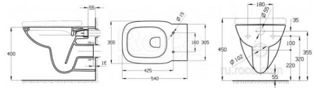 Комплект инсталляции Roca с унитазом Debba Rimless 893104970