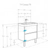 Комплект тумба Акватон Сканди 70 белая дуб рустикальный с раковиной Адриана 70 1A2518K0SDZ90