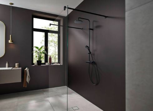 Душевая система Hansgrohe Vernis Blend Showerpipe 200 1jet EcoSmart 26089670 с термостатом черный матовый