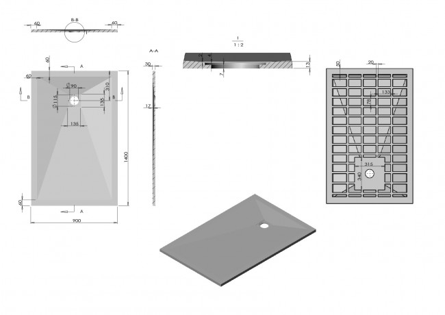 Поддон из искусственного камня Vincea VST-4SR9014W 140*90 белый матовый