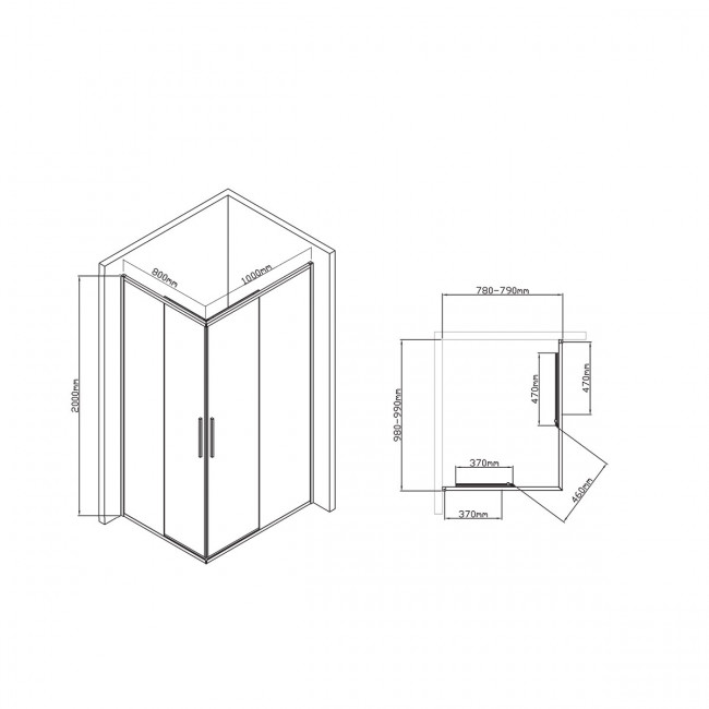 Душевой уголок Vincea Slim-U 100*80 VSS-2SU8010CL прозрачное